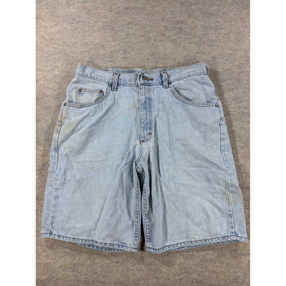 Lee Riveted Mens Light Wash Denim Jean Shorts Size 34 Relaxed Fit Workwear
